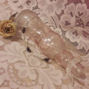 Vtg Dainty black stone necklace